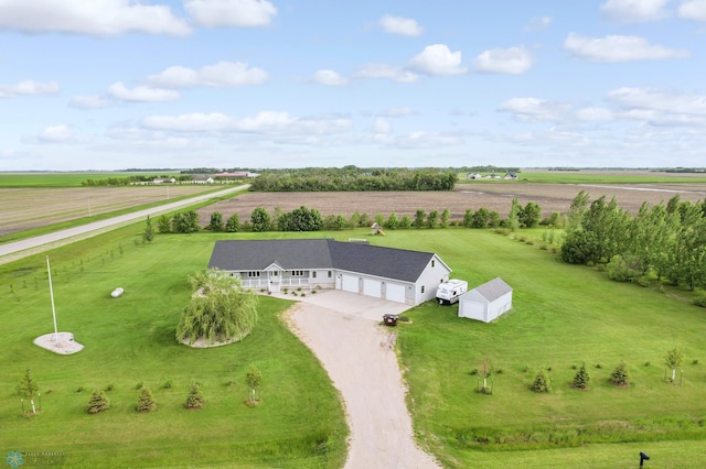 bird's eye view featuring a rural view