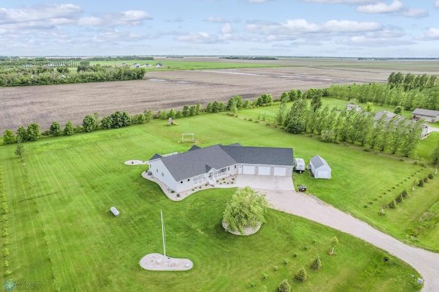 aerial view featuring a rural view