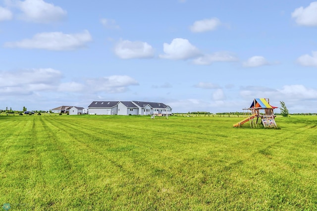 view of yard with a playground