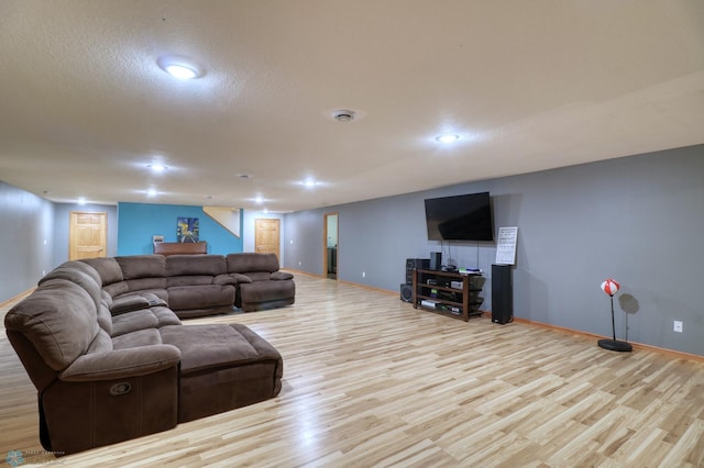 living room featuring light hardwood / wood-style flooring