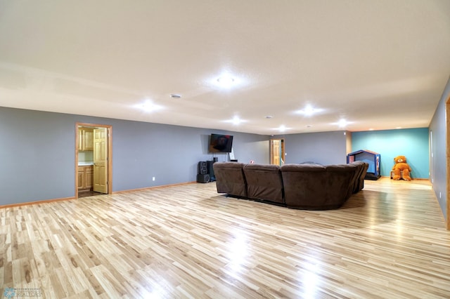 living room featuring light hardwood / wood-style flooring