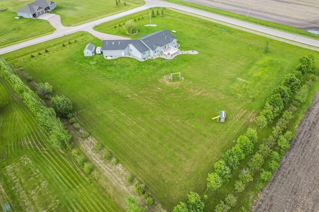 drone / aerial view featuring a rural view