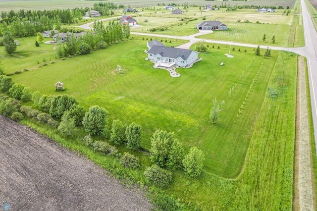 aerial view with a rural view