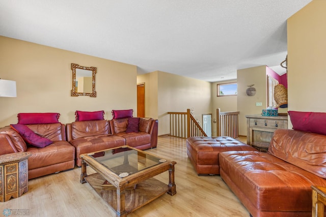 living room with hardwood / wood-style floors