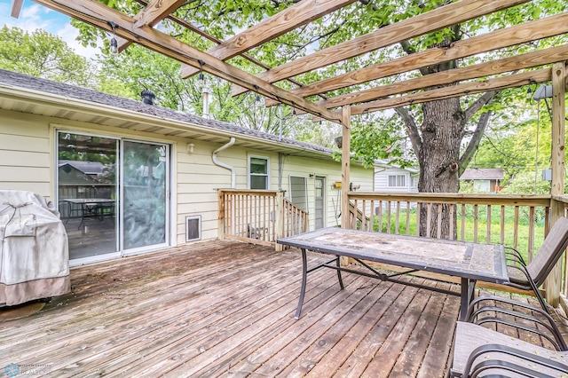 deck with a pergola