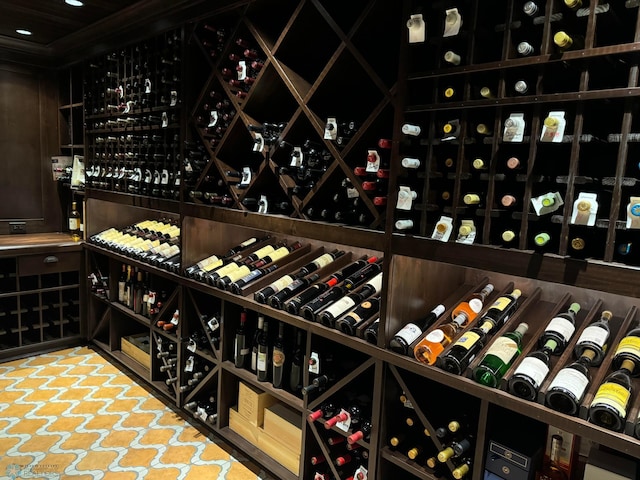 view of wine room