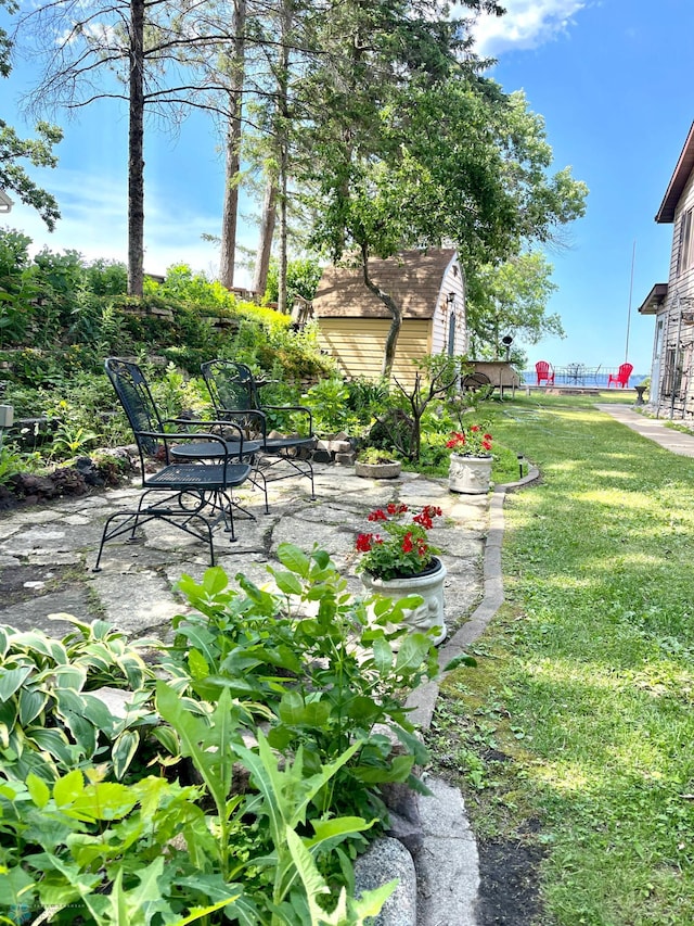 view of yard featuring a patio