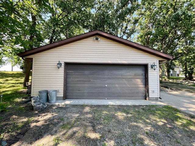 view of garage