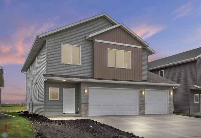 view of front of home featuring a garage