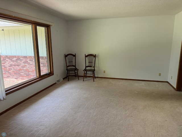 carpeted spare room featuring a textured ceiling