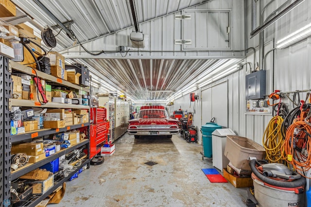 garage featuring electric panel