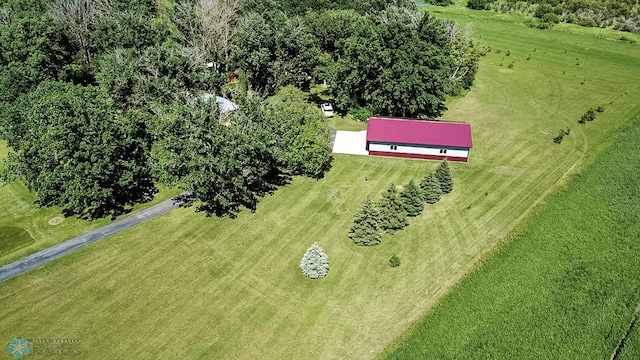 aerial view with a rural view