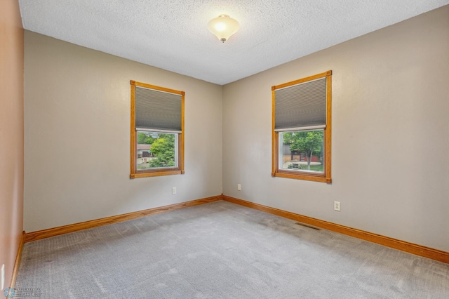 spare room with carpet floors and a textured ceiling