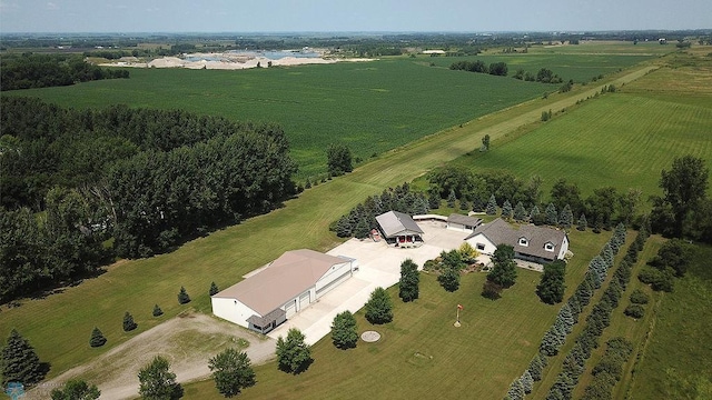 bird's eye view with a rural view