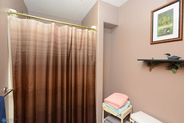 bathroom featuring toilet and a textured ceiling