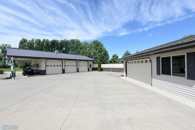 exterior space featuring a garage