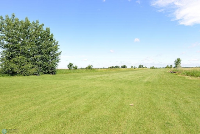 view of yard with a rural view