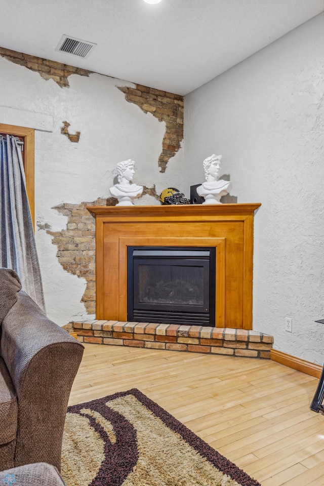 living room with wood-type flooring