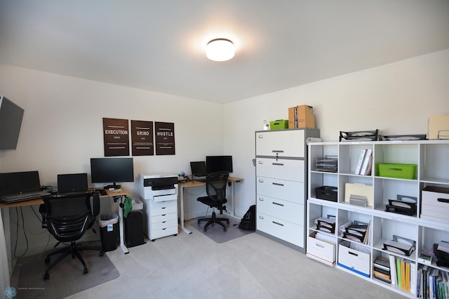 view of carpeted office space