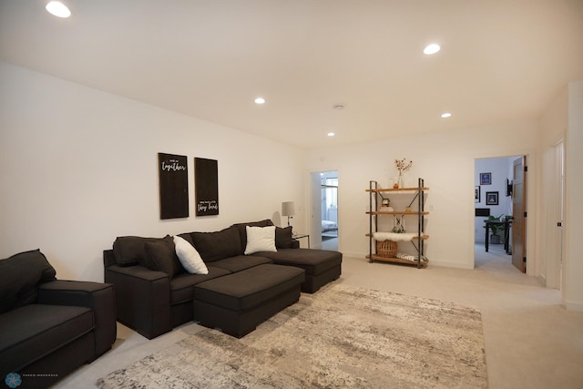 living room featuring carpet flooring