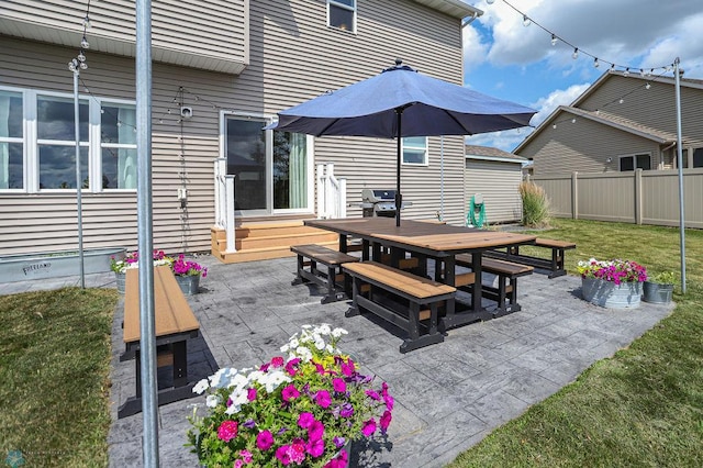 view of patio with grilling area