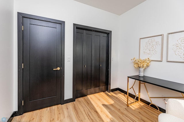 entrance foyer featuring wood-type flooring