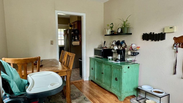 sitting room with light wood-type flooring