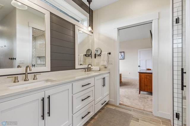 bathroom with double sink vanity