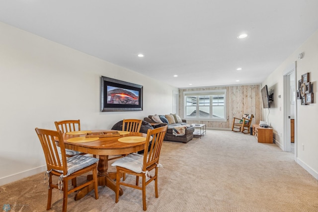 view of carpeted dining room