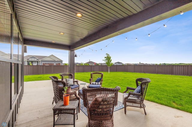 view of patio with an outdoor living space