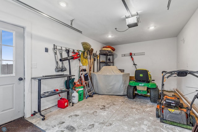 garage featuring a garage door opener