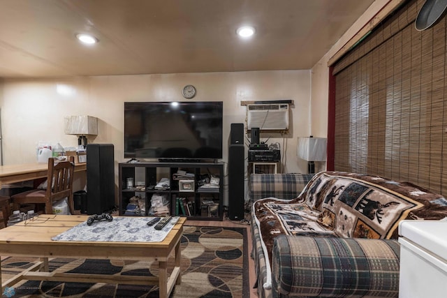 living room featuring a wall unit AC