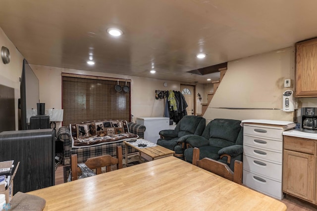 living room featuring light hardwood / wood-style flooring