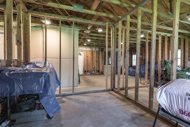 miscellaneous room with concrete flooring