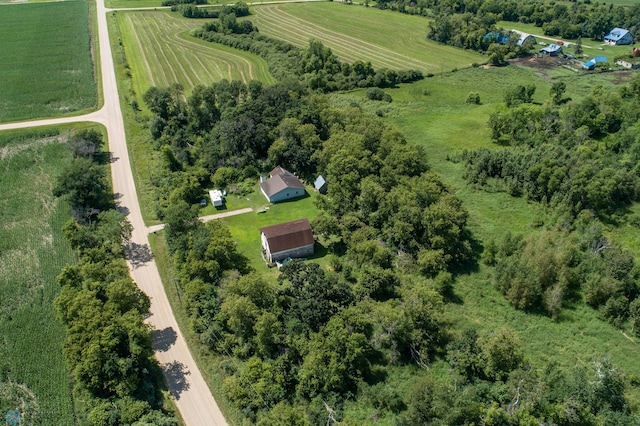 aerial view with a rural view