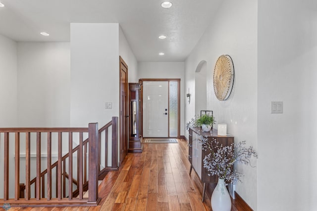 interior space with hardwood / wood-style floors