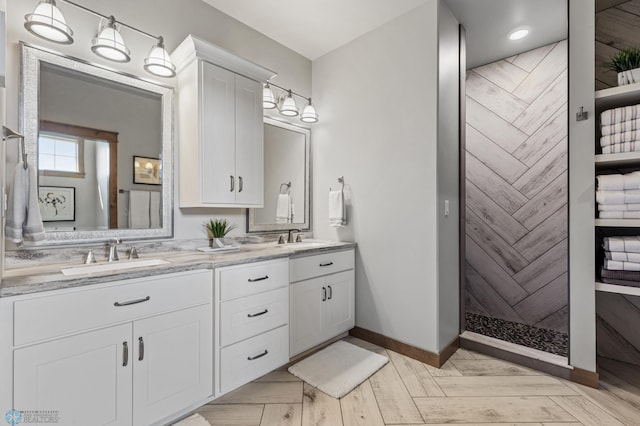 bathroom featuring double sink vanity