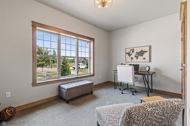 office area featuring carpet floors