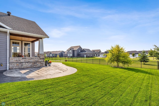 view of yard with a patio area