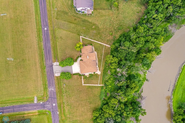 drone / aerial view with a rural view