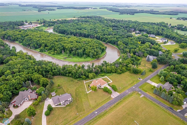 aerial view with a rural view