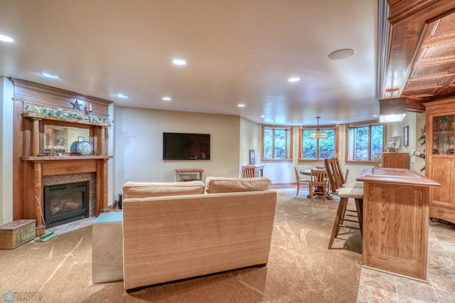 view of carpeted living room