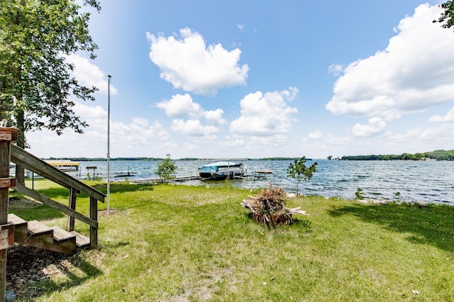 water view featuring a boat dock