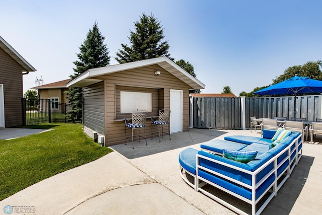 view of patio / terrace with an outdoor hangout area