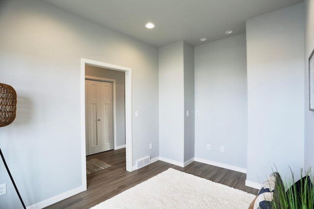 interior space featuring dark wood-type flooring