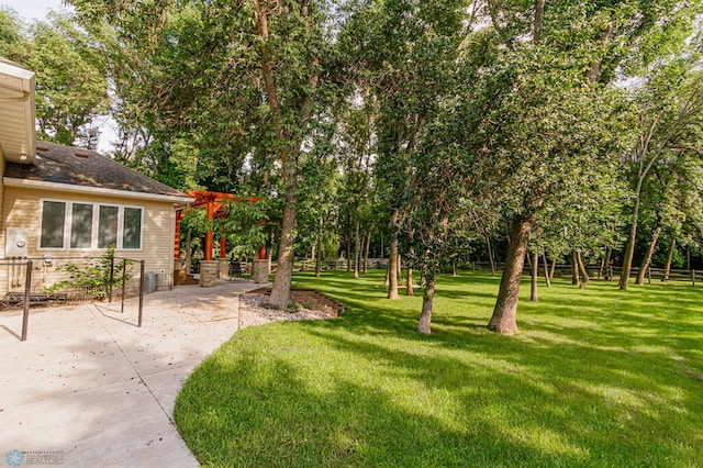 view of yard with a patio area