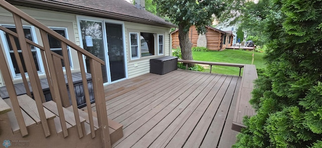 deck with a yard