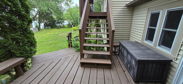 deck featuring a lawn