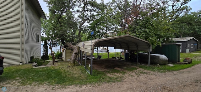 view of car parking featuring a carport