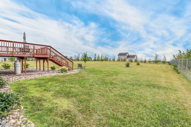 view of yard featuring a deck